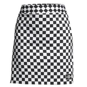 KARL LAGERFELD PARIS - BLACK & WHITE CHECKERED DENIM MOD MINI SKIRT - NWT M